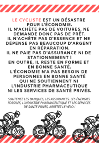 Pourquoi le cycliste est un désastre pour l'économie...